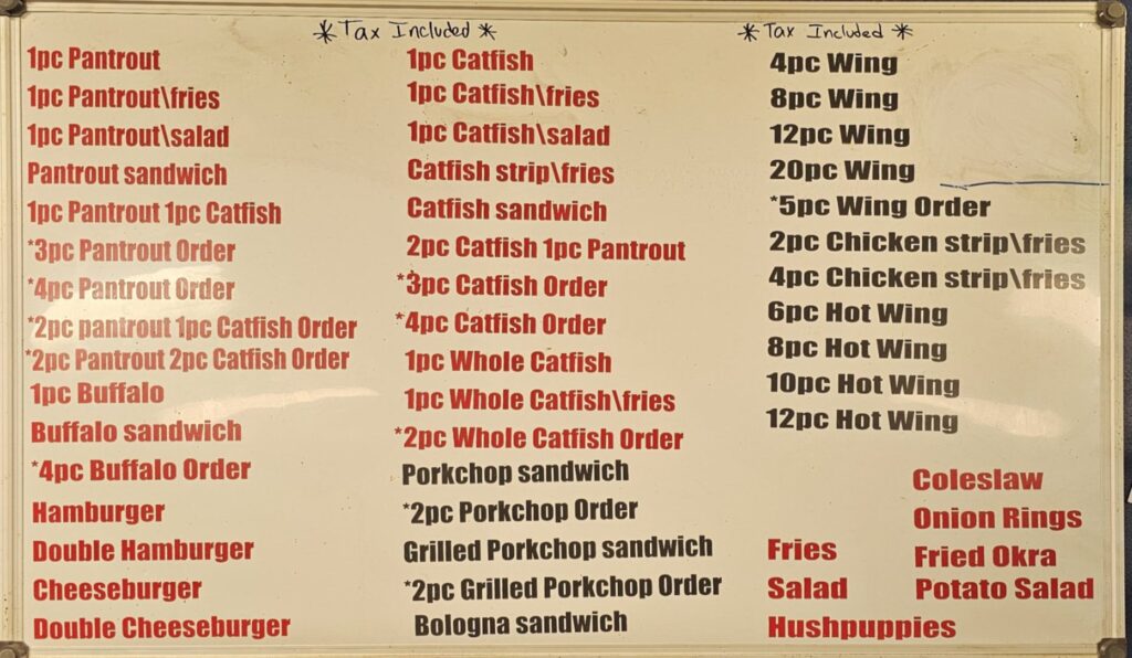 Harveys fish house Menu 3